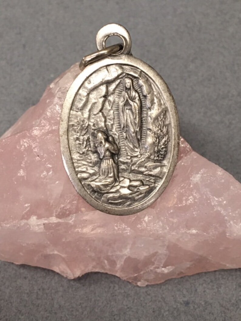 Our Lady of Lourdes Medal Virgin Mary Lourdes Scene Pendant Patron Sick ...