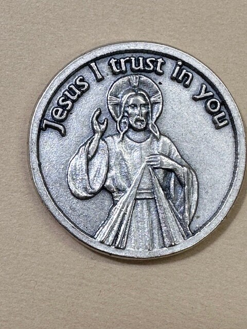 Jesus Christ Coin Token Savior Protective Guide Vintage Religious Gift ...