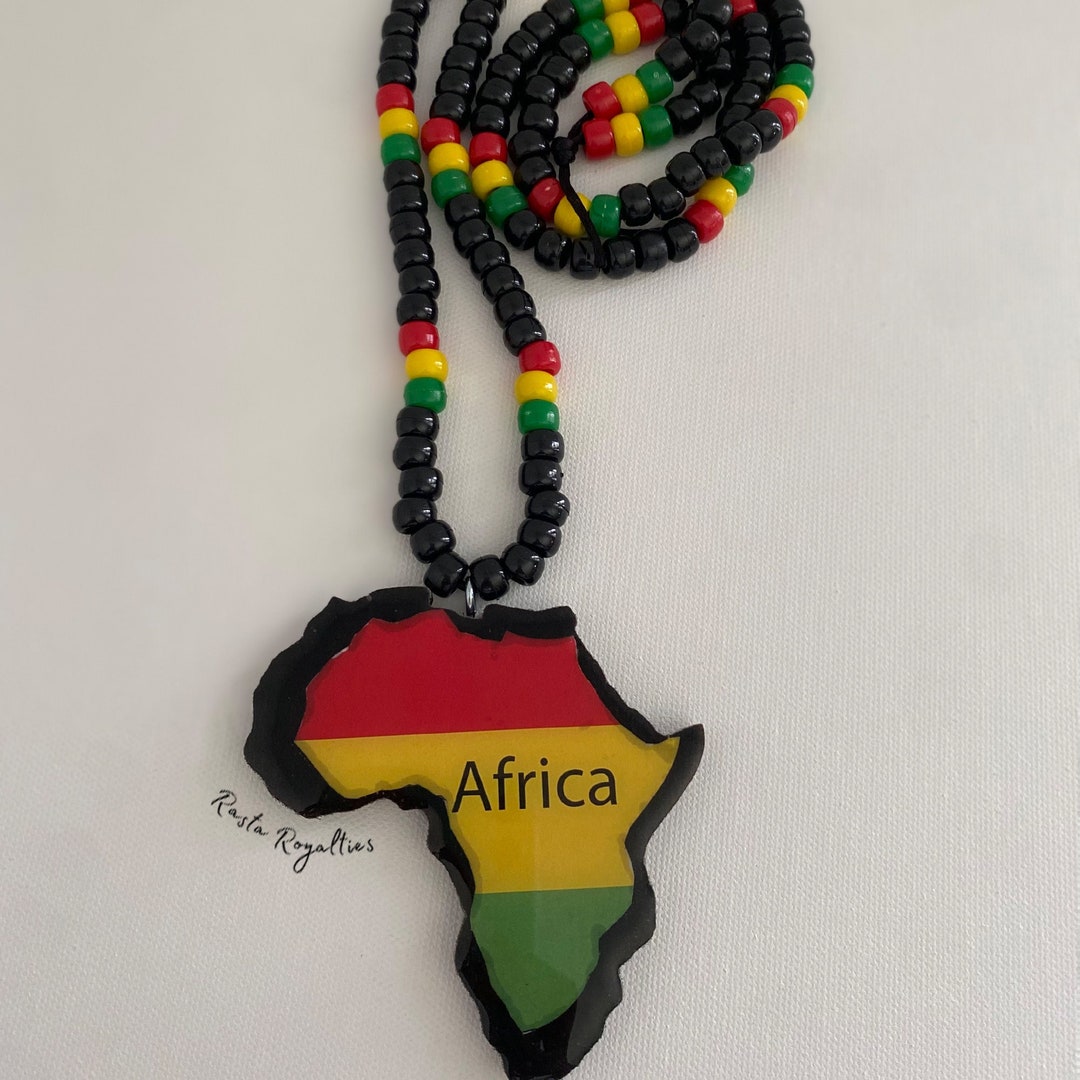 Rasta Guidance Africa Medallion, Rasta Necklace, Rasta Jewelry, Africa ...