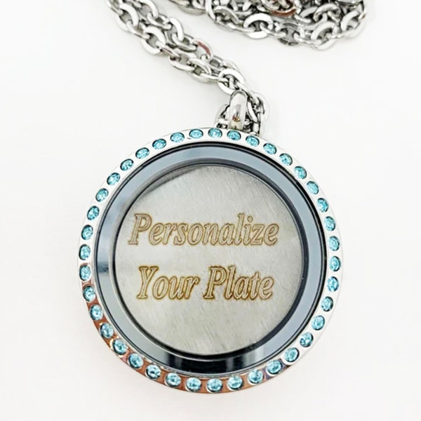 Personalized Laser Engraved Floating Lockets Window Plate