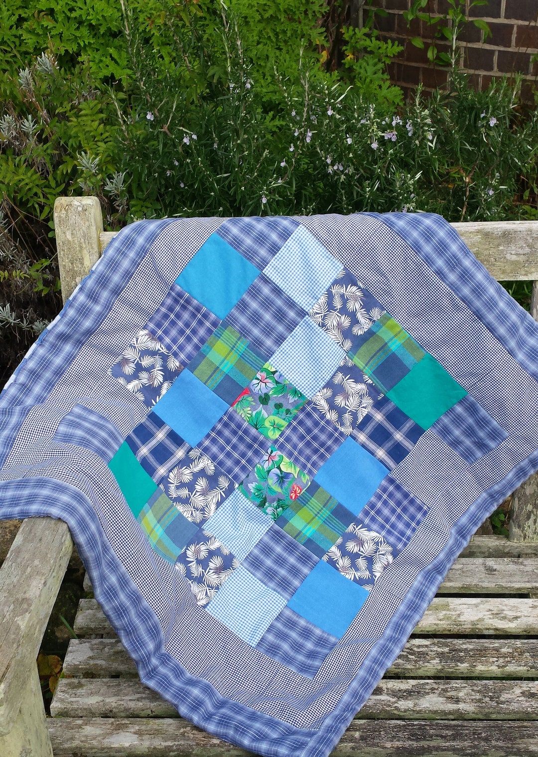 Patchwork Crib Quilt, Handmade Baby Blanket, Cot Quilt, Play Mat