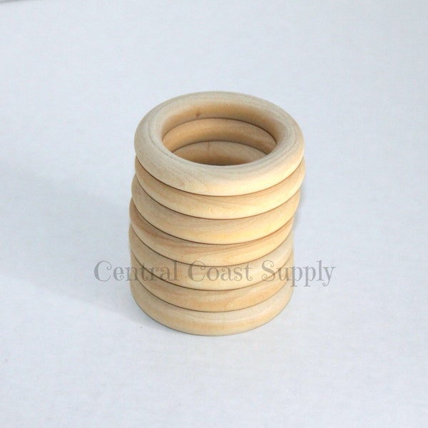 Wood Ring, Unfinished Wood Ring, Teething Ring, DIY Teething Ring, DIY Supply, 3 inch Wooden Ring, Set of 6