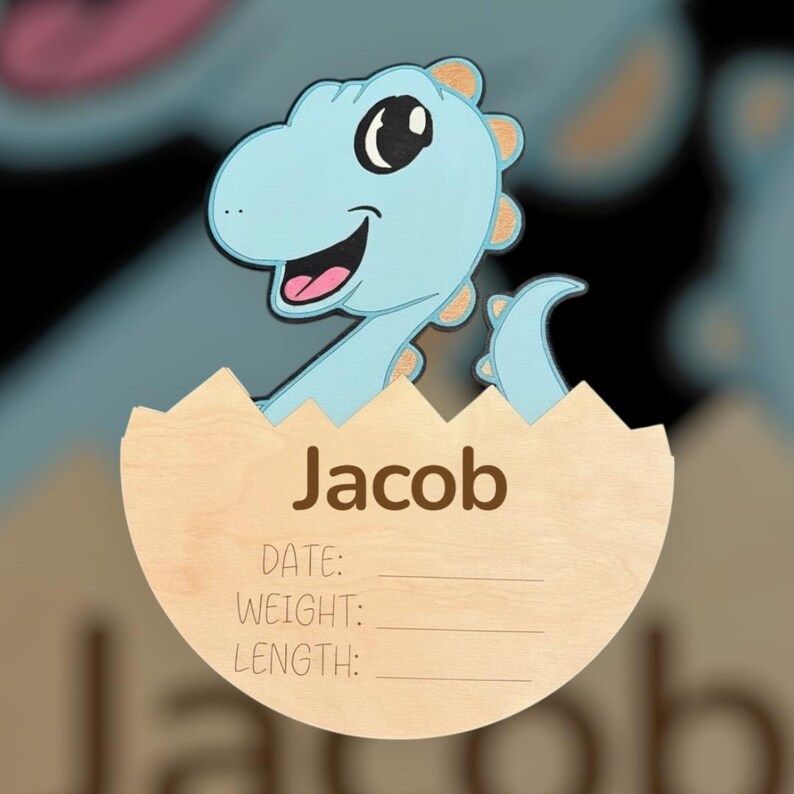 Dinosaur Baby Birth Announcement - Etsy
