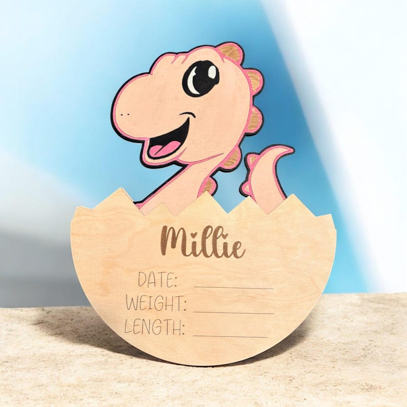 Dinosaur Baby Birth Announcement - Etsy