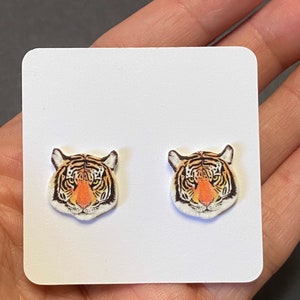 Tiger Earrings - Team Mascot  Earrings - Football Earrings - LSU - Auburn - Detroit - Tigers - Game Day Earrings - Baseball Earrings - Cute