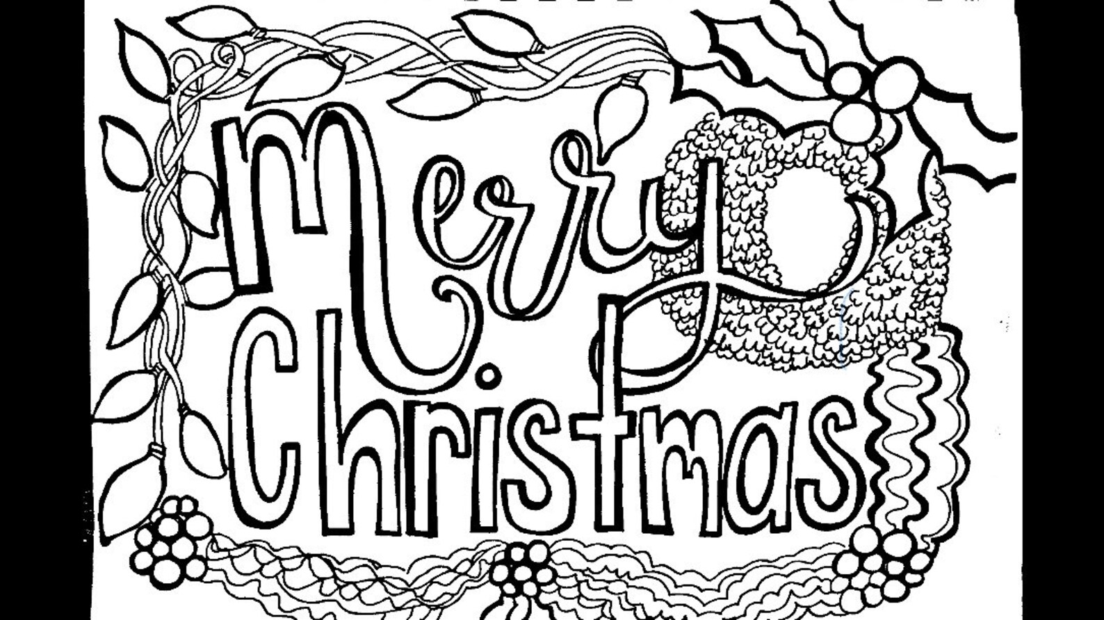 Merry Christmas Holiday Coloring Page Etsy