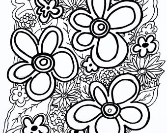 Floral Coloring Page - Single Coloring Page
