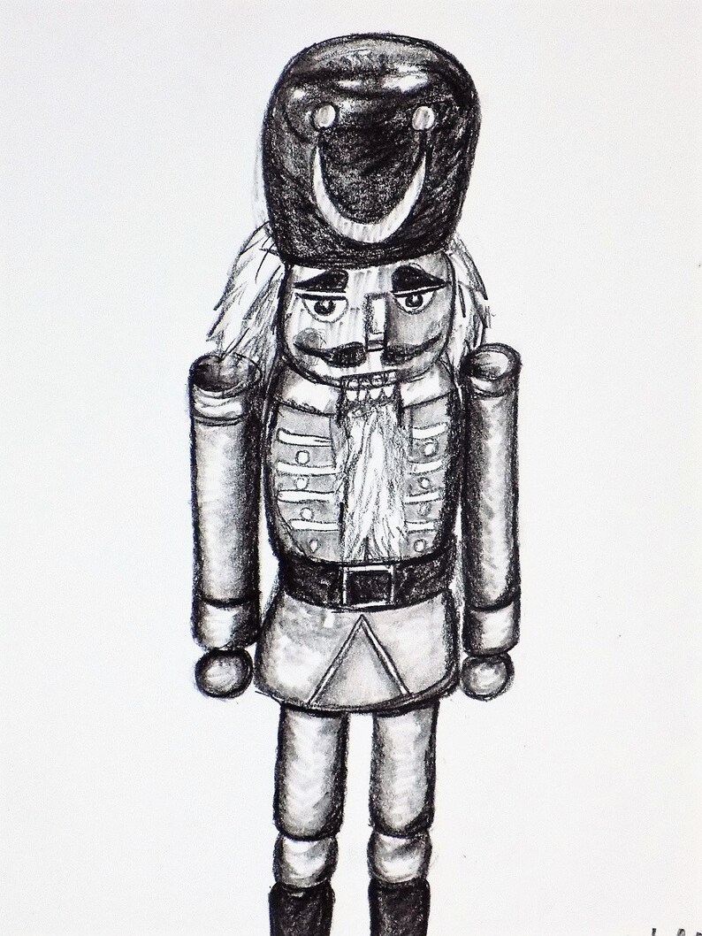 Christmas Nutcracker Ballet Original Drawing Charcoal Etsy