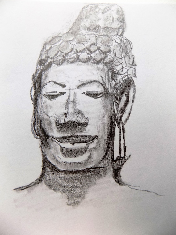 Beautiful Pencil Sketch Of Lord Buddha - Desi Painters