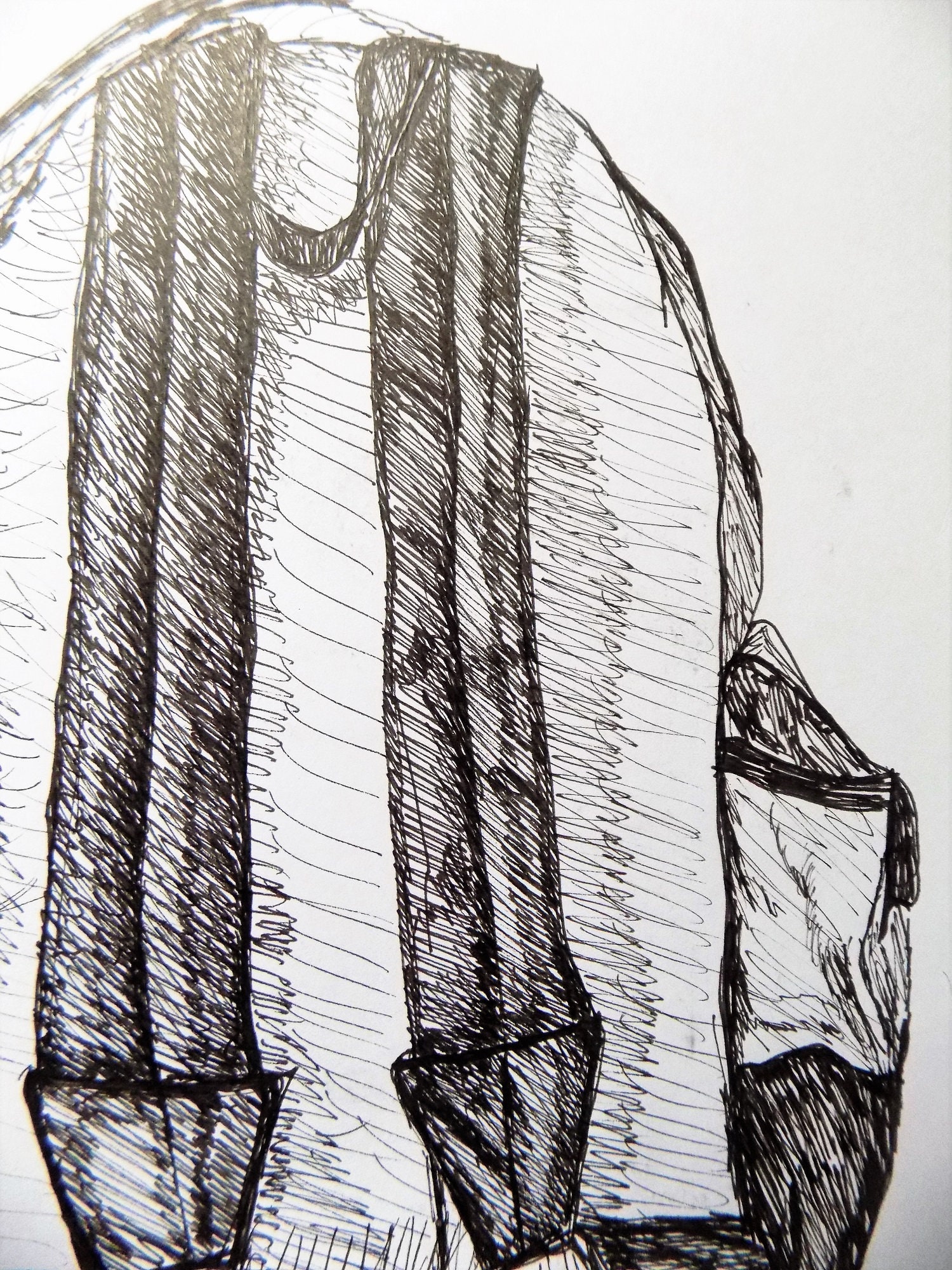 Pen and Ink Backpack Sketch Pen and Ink Drawing of Backpack 