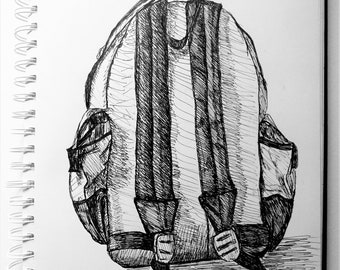 Backpack sketch  Backpack drawing, Drawing bag, Drawings