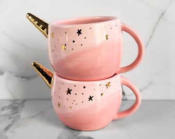 Unicorn Mug - Handmade Unicorn Ceramic Mug, Modern Mud Unicorn Mug, Children's Unicorn Mug
