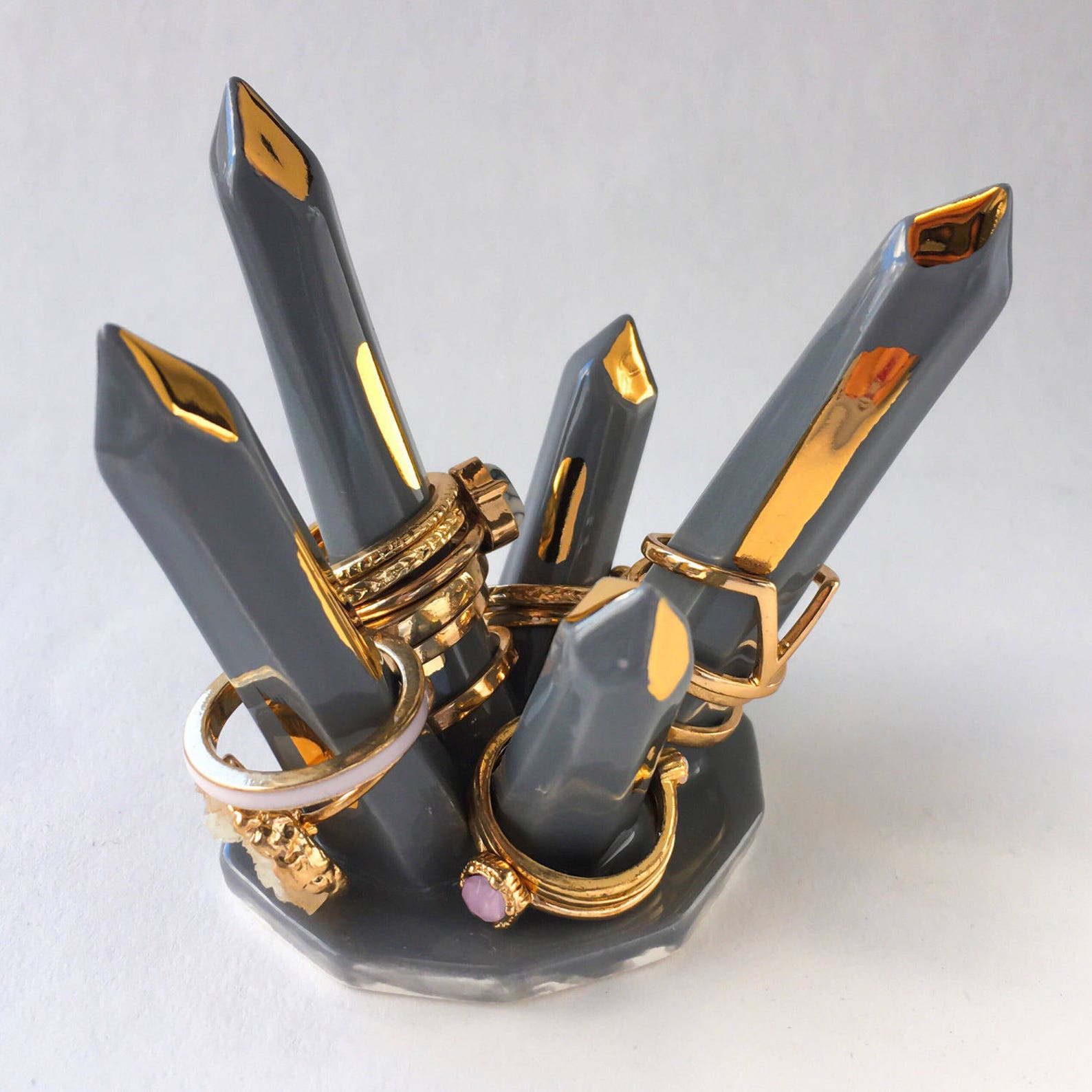 Crystal Ring Holder Modern Mud Ring Holder Ceramic Etsy