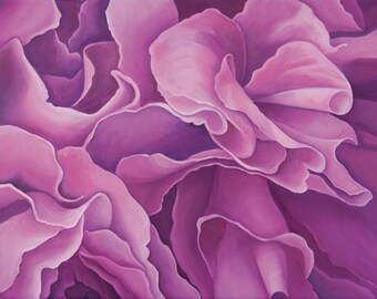 "Blumen Ölgemälde - ""Unbekannte Tiefen"" - Original Öl auf Leinwand 28"x 36""