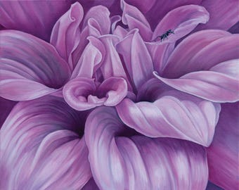 "Blumen Ölgemälde - ""Exploration"" - Original Öl auf Leinwand 40 x 50 cm"