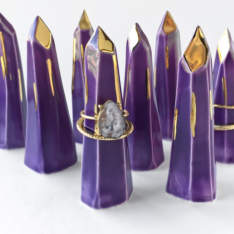 Crystal Ring Cone Ceramic Ring Cone Gift for Her Etsy