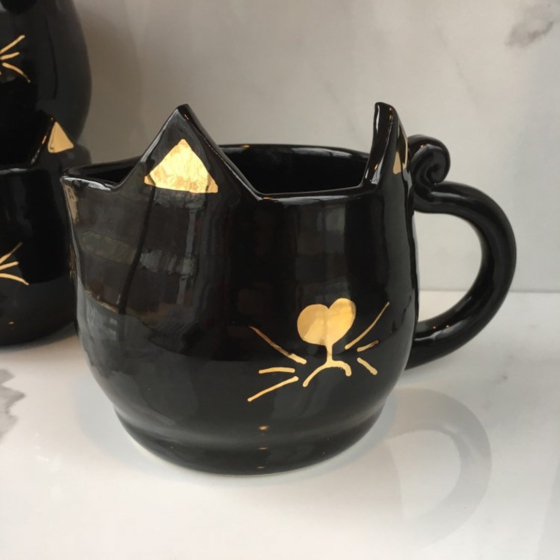 Black Cat Tea Set Handmade Ceramic Tea Set by Naomi Singer Etsy
