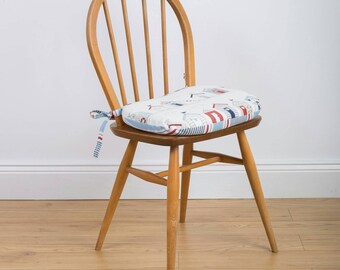 seat pads tie on chair cushions clarke and clarke fabric