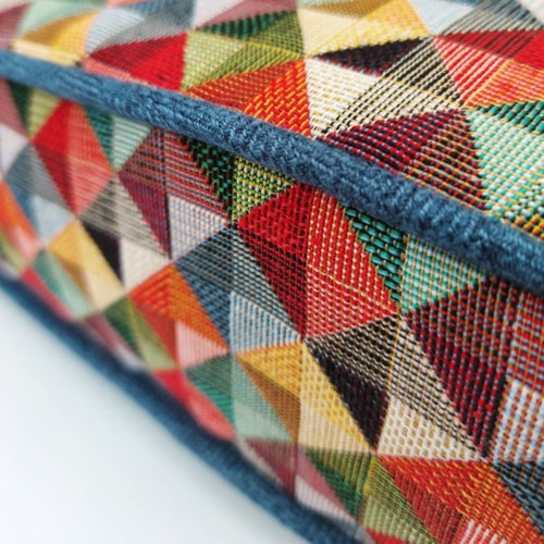 Foam Filled Floor Cushion. Boxed Cushion With Piping. Etsy