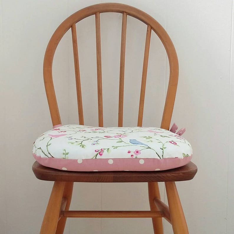 Chair Cushion Dining Seat Pads Tie On Kitchen Chairs Bespoke Sizes Available Handmade In Uk D Shaped Country