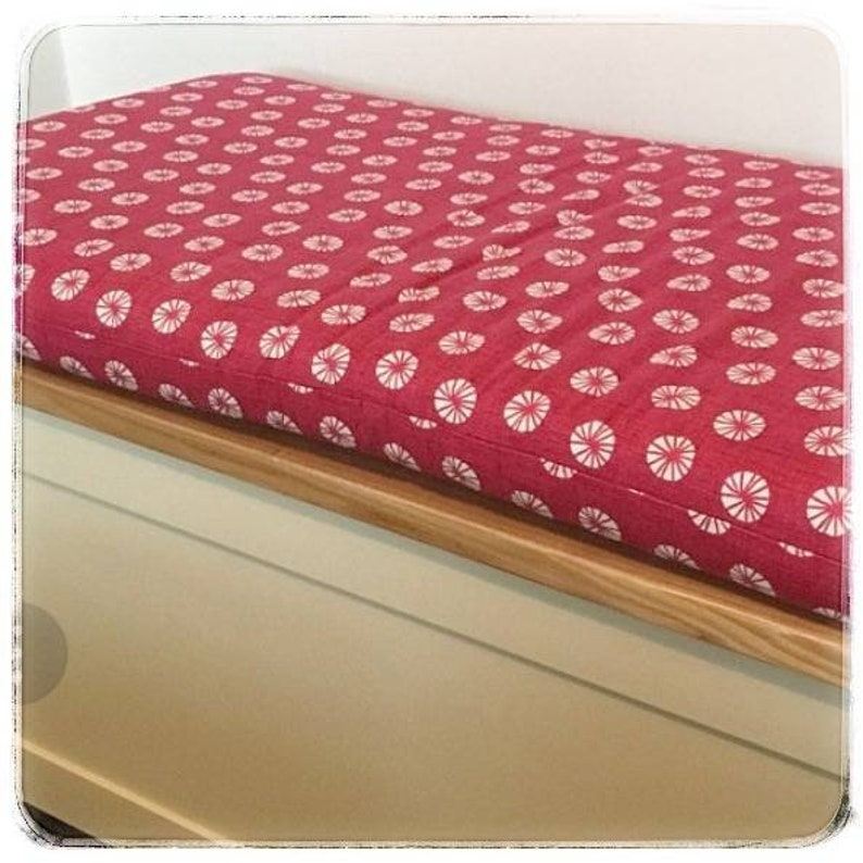 Custom bench cushion, boxed bench pad, dining bench cushion, made to measure, bespoke sizes, kitchen bench cushion, request quote for price image 8