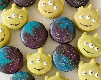 Galaxy and Alien Macarons