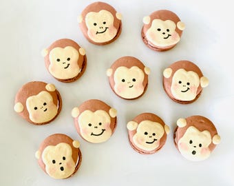 Monkey Macarons: Zoo Animal Theme Party Dessert
