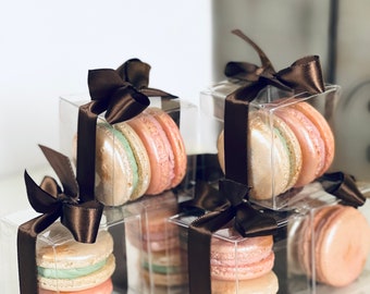 Macaron Gift Box Sets - Shimmering pink and pearl white macarons