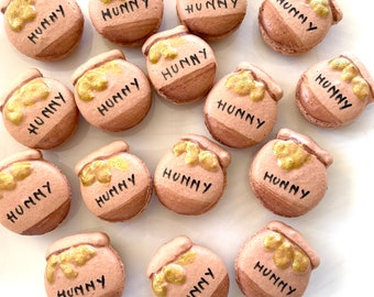 Hunny Pot and Pooh macarons