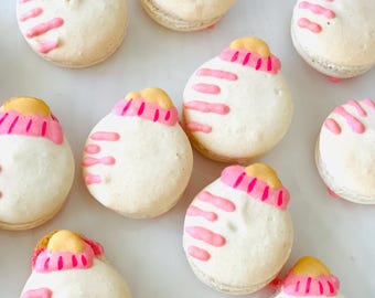 Mini Pink Baby Bottle Macarons