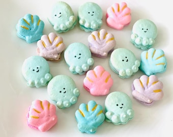 Baby Octopus and Seashell Macarons: Sea Theme Party Macarons