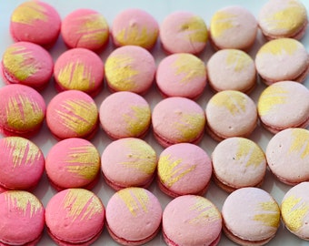 Pink Ombre Macarons With Gold