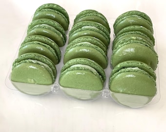 12 Pistachio French macarons