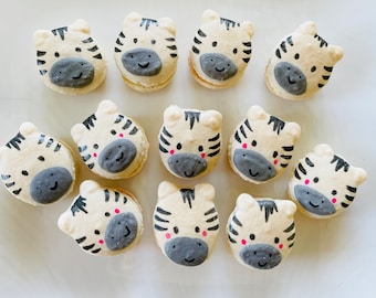 Zebra Macarons: Baby Shower Birthday Party Treats