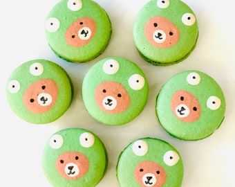 18 Brown Bear In Frog Hoodie Macarons