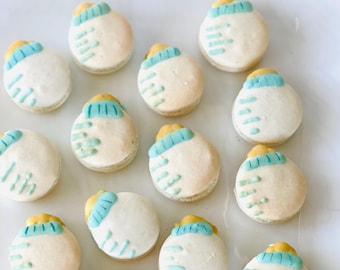 Mini Blue Baby Bottle Macarons