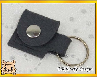 Keyring bag felt "dove grey" color choice