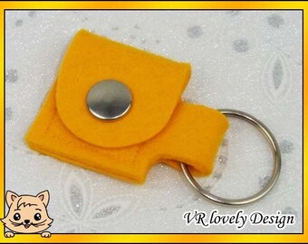 Keyring bag felt "Yellow" color choice