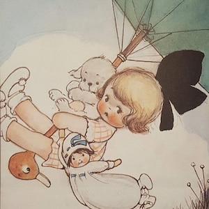 Mabel Lucie Attwell Bunty and The Little Boos Mounted Vintage Print 1994 Childs Nursery Ready to Frame image 1