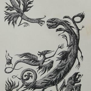 EDWARD GOREY Original Vintage 1970's RARE Poster Print EDWARD GOREY Original Vintage 1970's RARE Poster Print