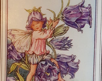 Canterbury Bell Flower Fairy UNMOUNTED Flower Fairies 1930 CICELY M BARKER Nostalgische Vintage Original Print.