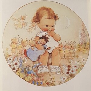 Mabel Lucie Attwell « Mary, Mary assez contraire » NON MONTÉE Impression vintage originale 1994 Chambre d'enfant