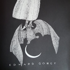 EDWARD GOREY Original Vintage 1970’s RARE Large Poster Print Gothic Vampire Macabre Art Poster Edward Gorey Halloween Bat