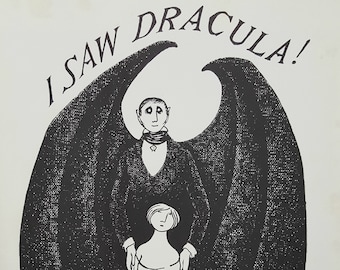 Halloween EDWARD GOREY Count Dracula Original Vintage 1970’s RARE Poster Print Gothic Home Decor Macabre Art Poster 1977