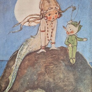 Mabel Lucie Attwell 'mermaid and King of the Elves' UNMOUNTED