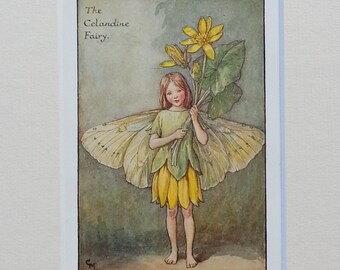 Flower Fairy Vintage Print Celandine - CICELY MARY BARKER Flower