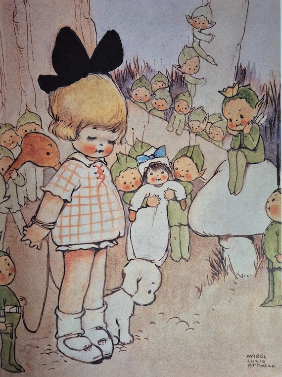 Mabel Lucie Attwell 'bunty and the Little Boos' UNMOUNTED Original