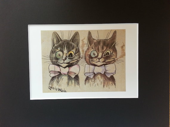 Louis Wain Cat Print Wall Art 1983 Vintage Original Print 