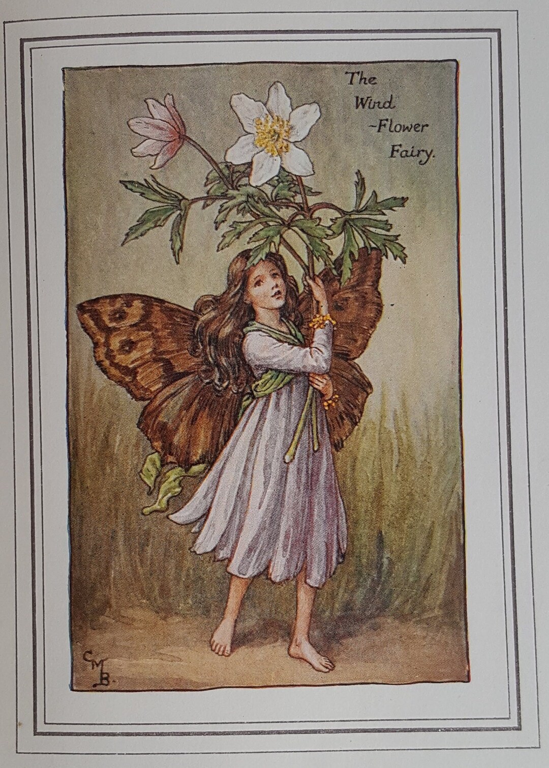 Cicely Mary Barker　FLOWER・FAIRIES フィギュリン Wood Anemone Flower Fairy UNMOUNTED Flower Fairies 1930's CICELY M
