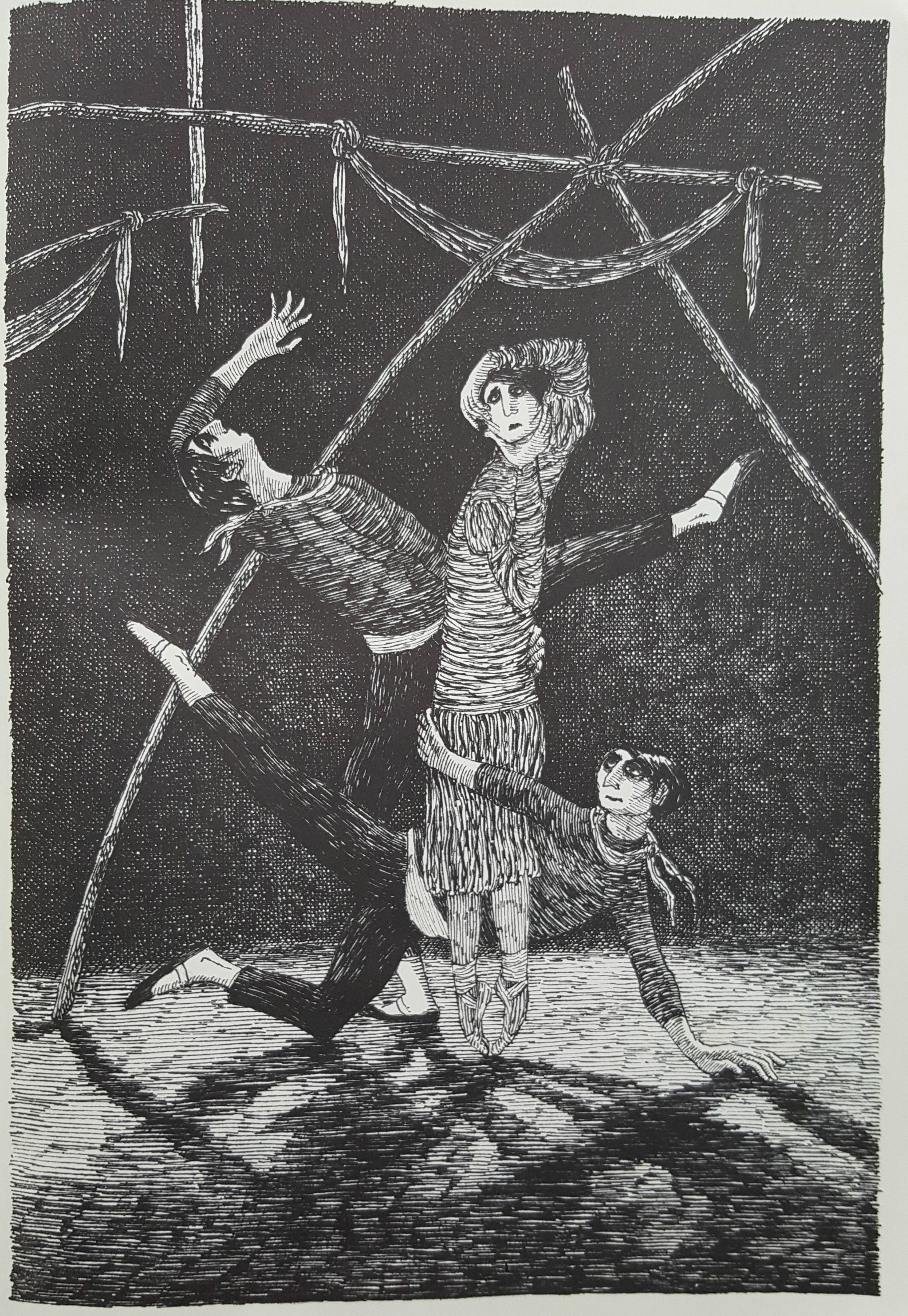 EDWARD GOREY Vintage 1970's RARE Poster Print Gothic Ballet Home